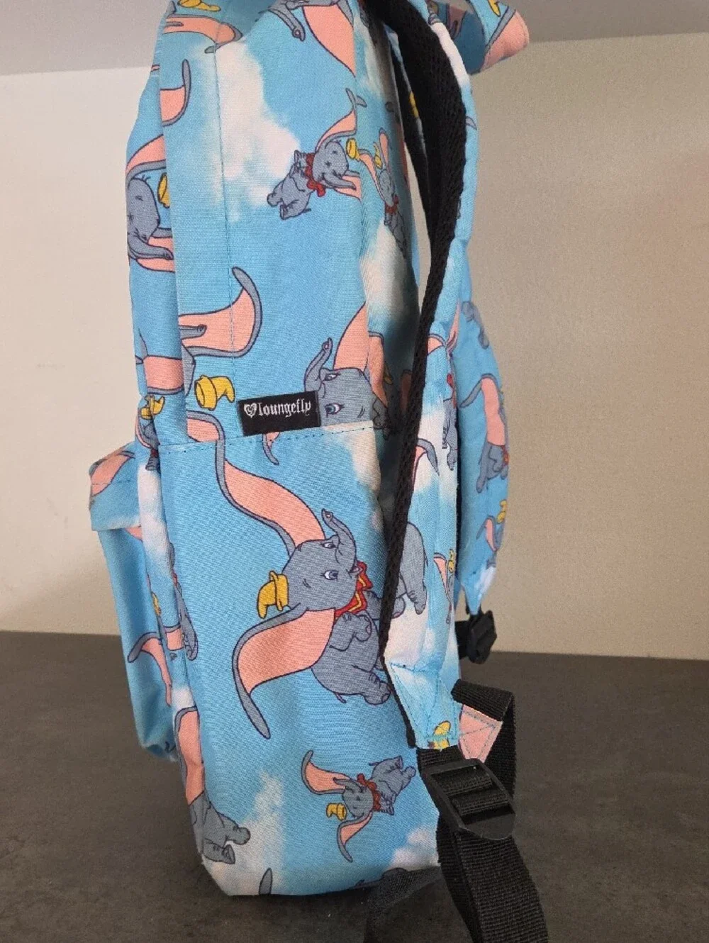 Loungefly Dumbo Sky-Print Backpack in Blue and Pink